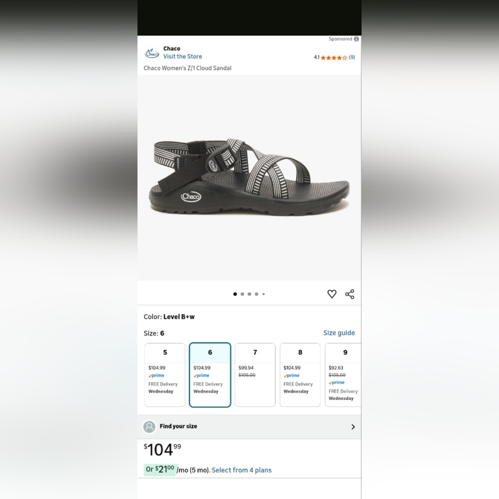 Chaco Kids Black and White Sandals
